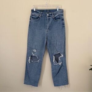 Wild Fable super high-rise, straight Light Blue Distressed Jeans Woman’s Sz 10